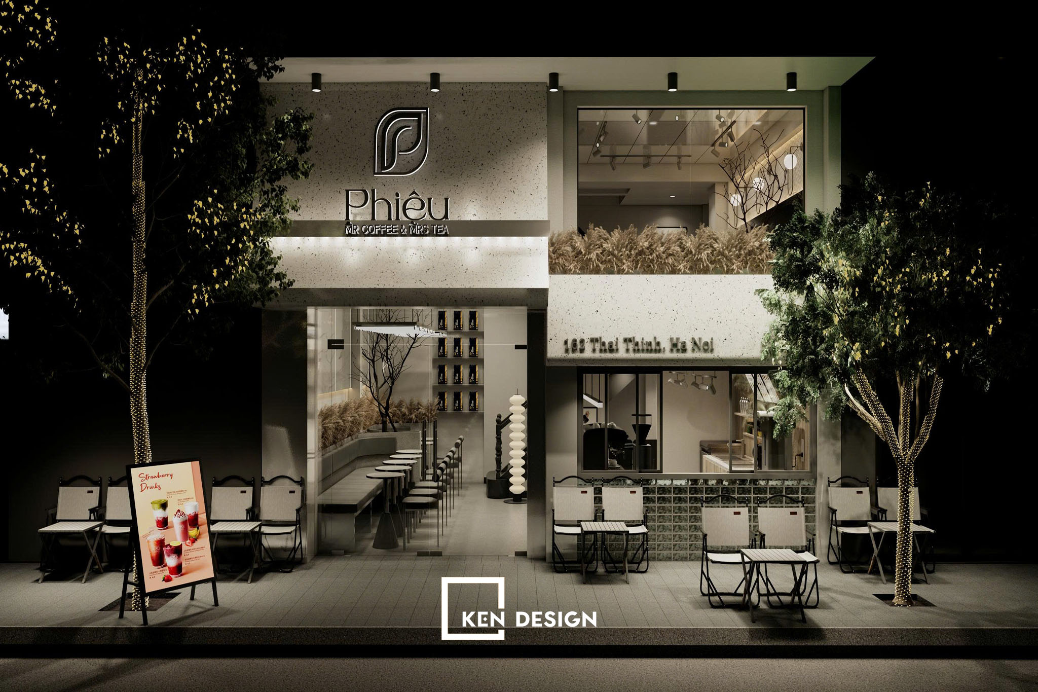 Thi công quán cafe Phiêu Thái Thịnh: Tối ưu không gian hiện đại